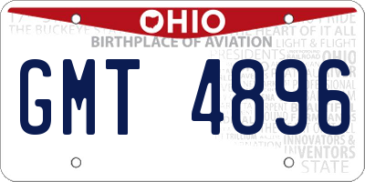 OH license plate GMT4896