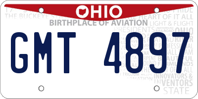 OH license plate GMT4897