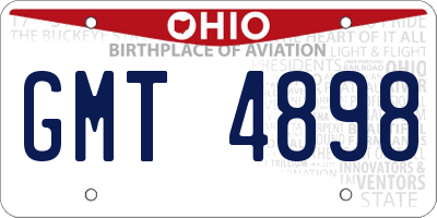 OH license plate GMT4898