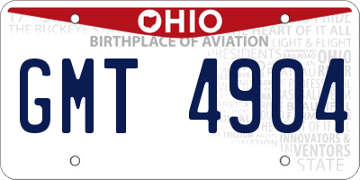 OH license plate GMT4904