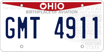 OH license plate GMT4911