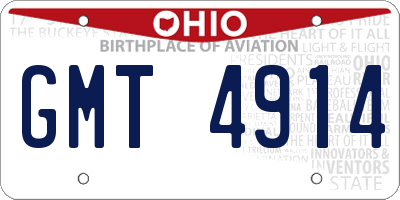 OH license plate GMT4914