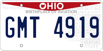 OH license plate GMT4919