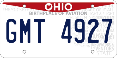 OH license plate GMT4927