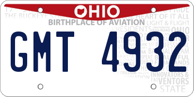 OH license plate GMT4932