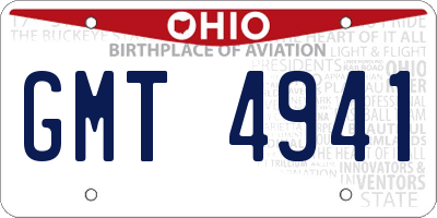 OH license plate GMT4941