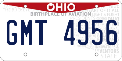 OH license plate GMT4956