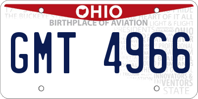 OH license plate GMT4966