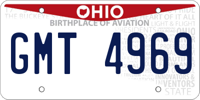 OH license plate GMT4969