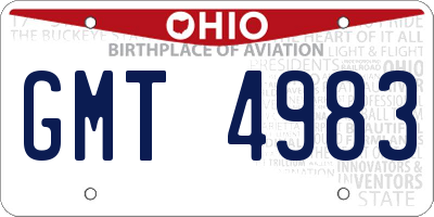 OH license plate GMT4983