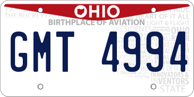 OH license plate GMT4994