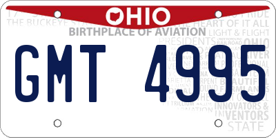 OH license plate GMT4995