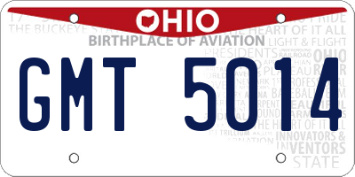 OH license plate GMT5014