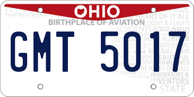 OH license plate GMT5017