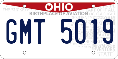OH license plate GMT5019