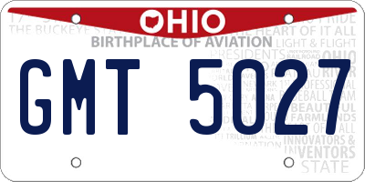 OH license plate GMT5027