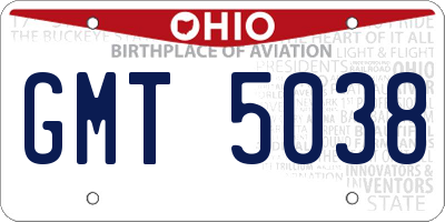 OH license plate GMT5038