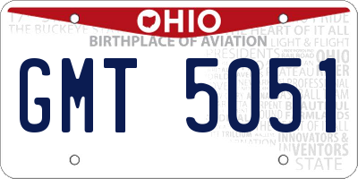 OH license plate GMT5051