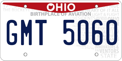 OH license plate GMT5060