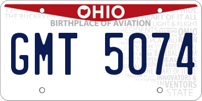 OH license plate GMT5074