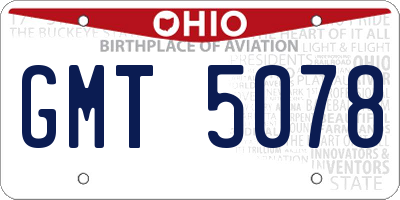 OH license plate GMT5078