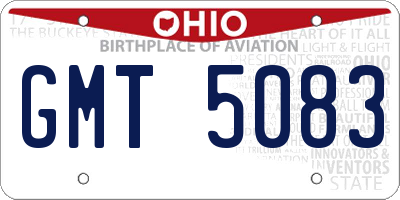 OH license plate GMT5083