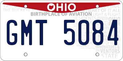 OH license plate GMT5084