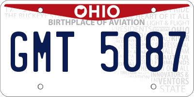 OH license plate GMT5087