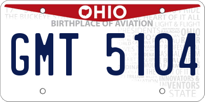 OH license plate GMT5104