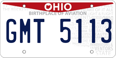 OH license plate GMT5113