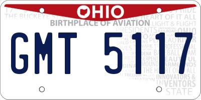 OH license plate GMT5117