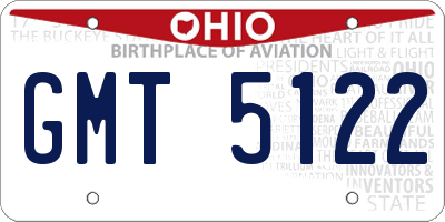 OH license plate GMT5122