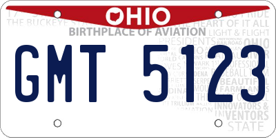 OH license plate GMT5123