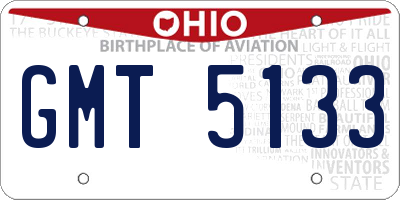 OH license plate GMT5133