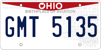 OH license plate GMT5135