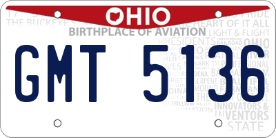 OH license plate GMT5136