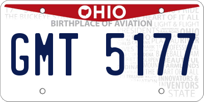 OH license plate GMT5177