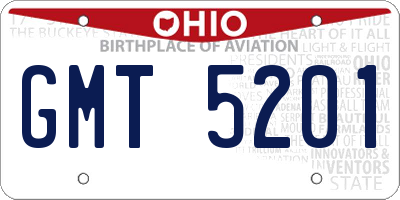OH license plate GMT5201