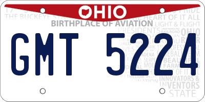 OH license plate GMT5224