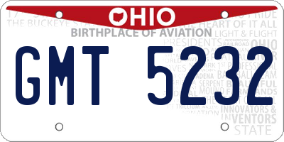 OH license plate GMT5232