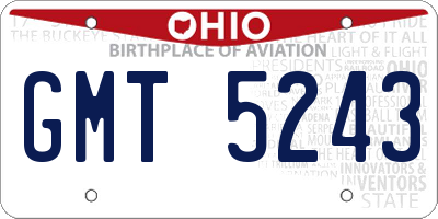 OH license plate GMT5243