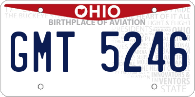 OH license plate GMT5246
