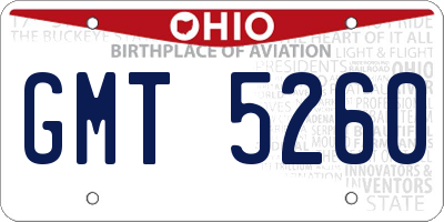 OH license plate GMT5260