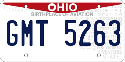 OH license plate GMT5263