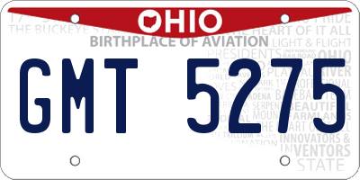 OH license plate GMT5275