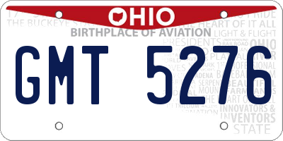 OH license plate GMT5276