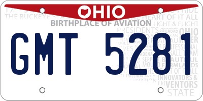 OH license plate GMT5281