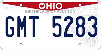 OH license plate GMT5283