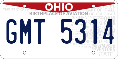 OH license plate GMT5314