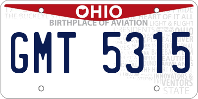 OH license plate GMT5315
